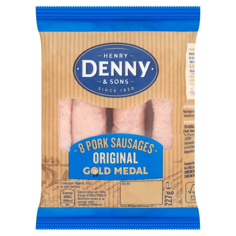 Denny 8 Gold Medal Pork Sausages 227g